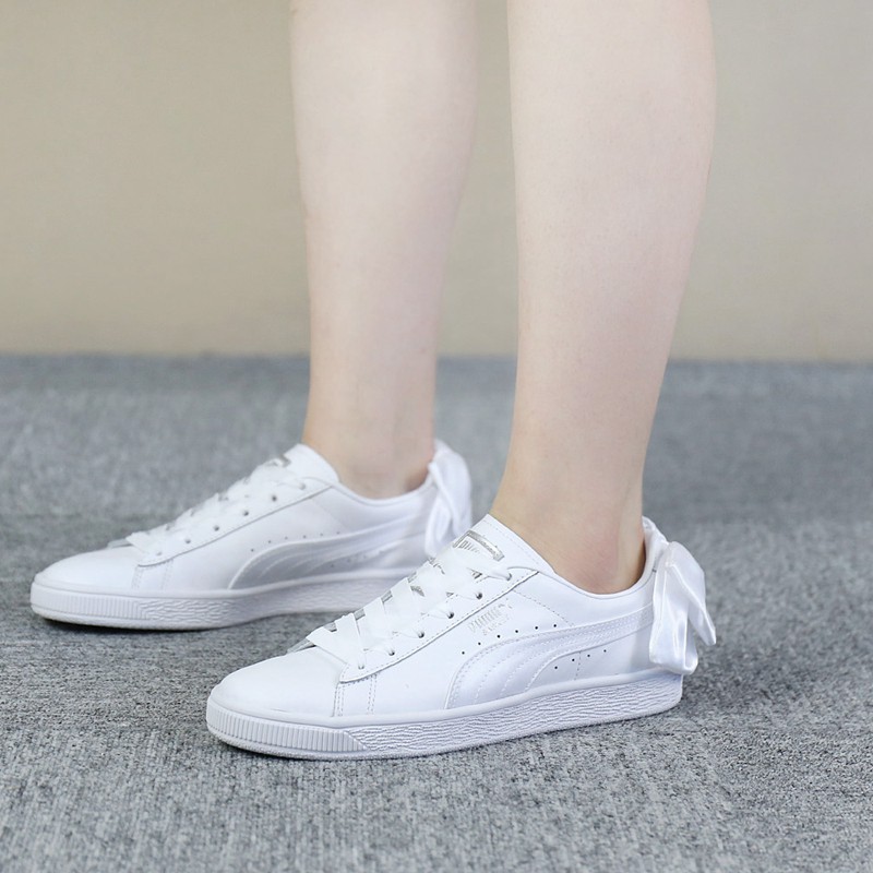 puma basket bow white