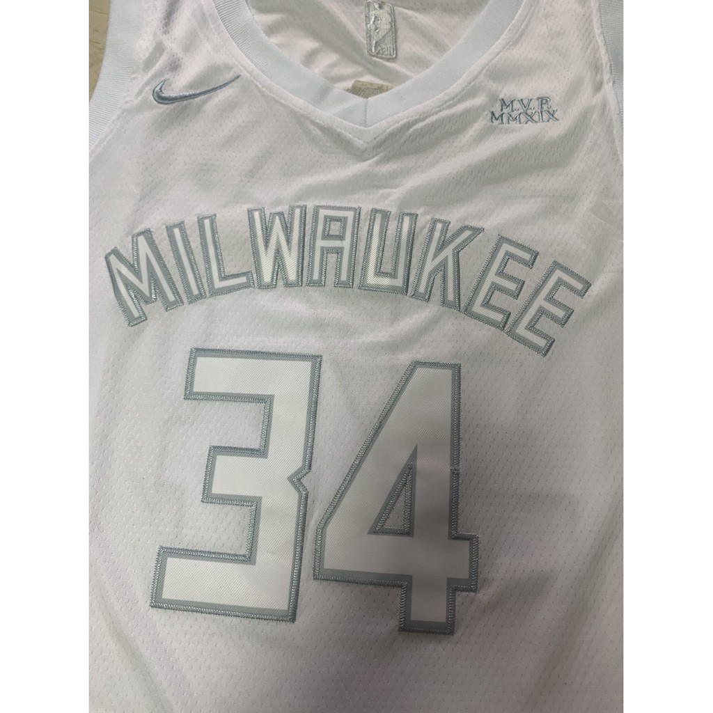 New Men S Nba Milwaukee Bucks 34 Giannis Antetokounmpo 2020 Embroidery Mvp White Basketball Jersey Jerseys Shopee Philippines