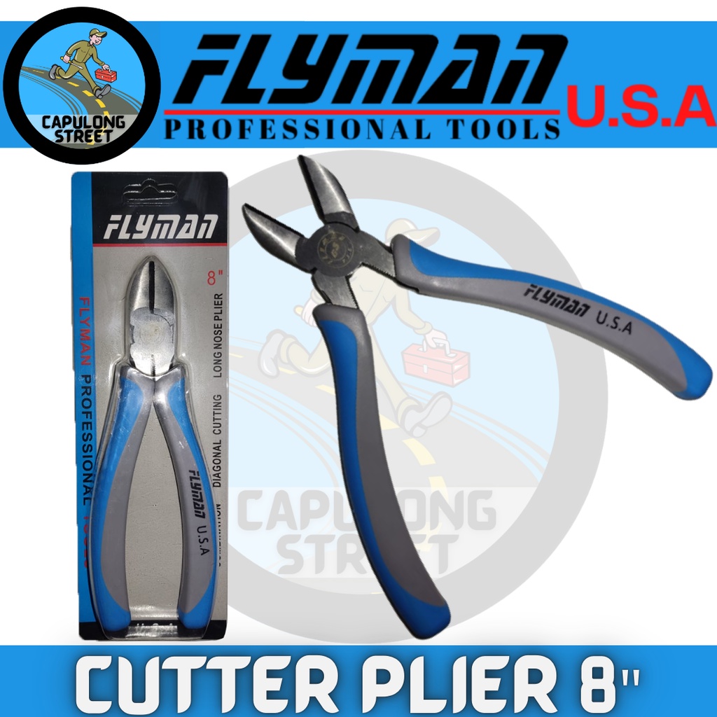 Flyman Cutter Plier 8" Flyman Diagonal Plier Cutting Plier Plais Rubber