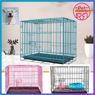 Dog Cage with Poop Tray Heavy Duty Pet Collapsible Cage Foldable Pet Cage #1