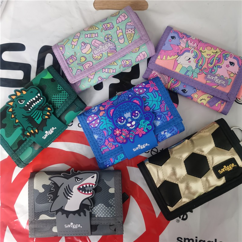 Smiggle wallet Children card pack Three fold wallet rabbit dinosaur Boy ...