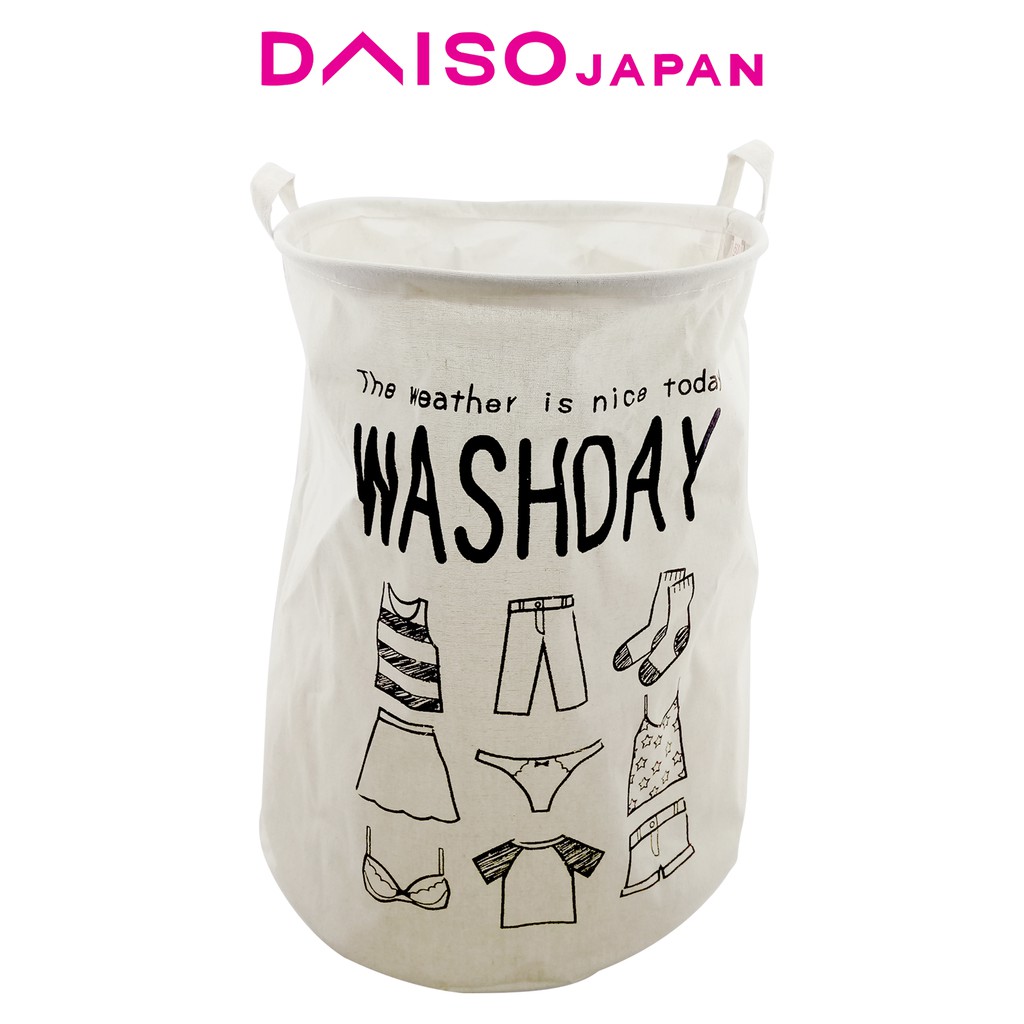Daiso "The Weather is Nice Today" Laundry Hamper Shopee Philippines