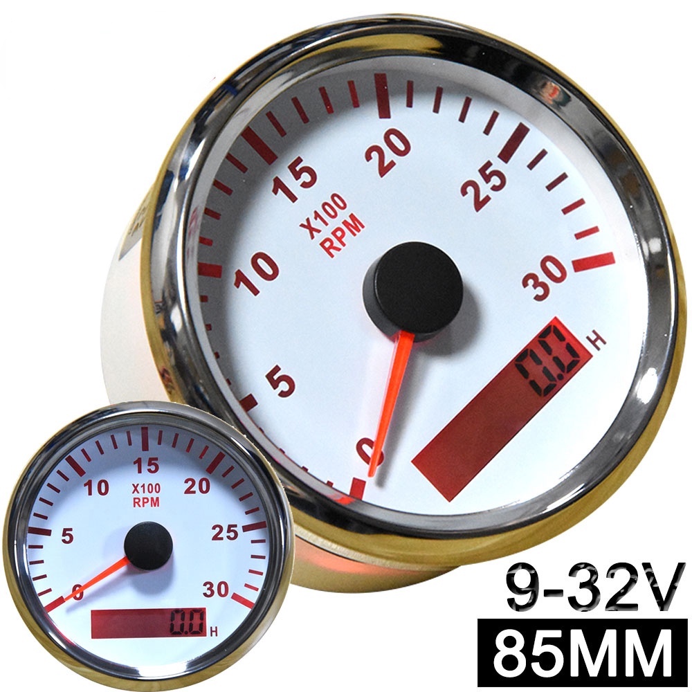Diesel Engine Car Tachometer RPM Gauge Hour Meter REV Counter 3000RPM