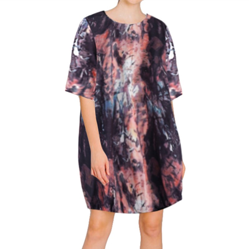plus size tie dye dress with sleeves