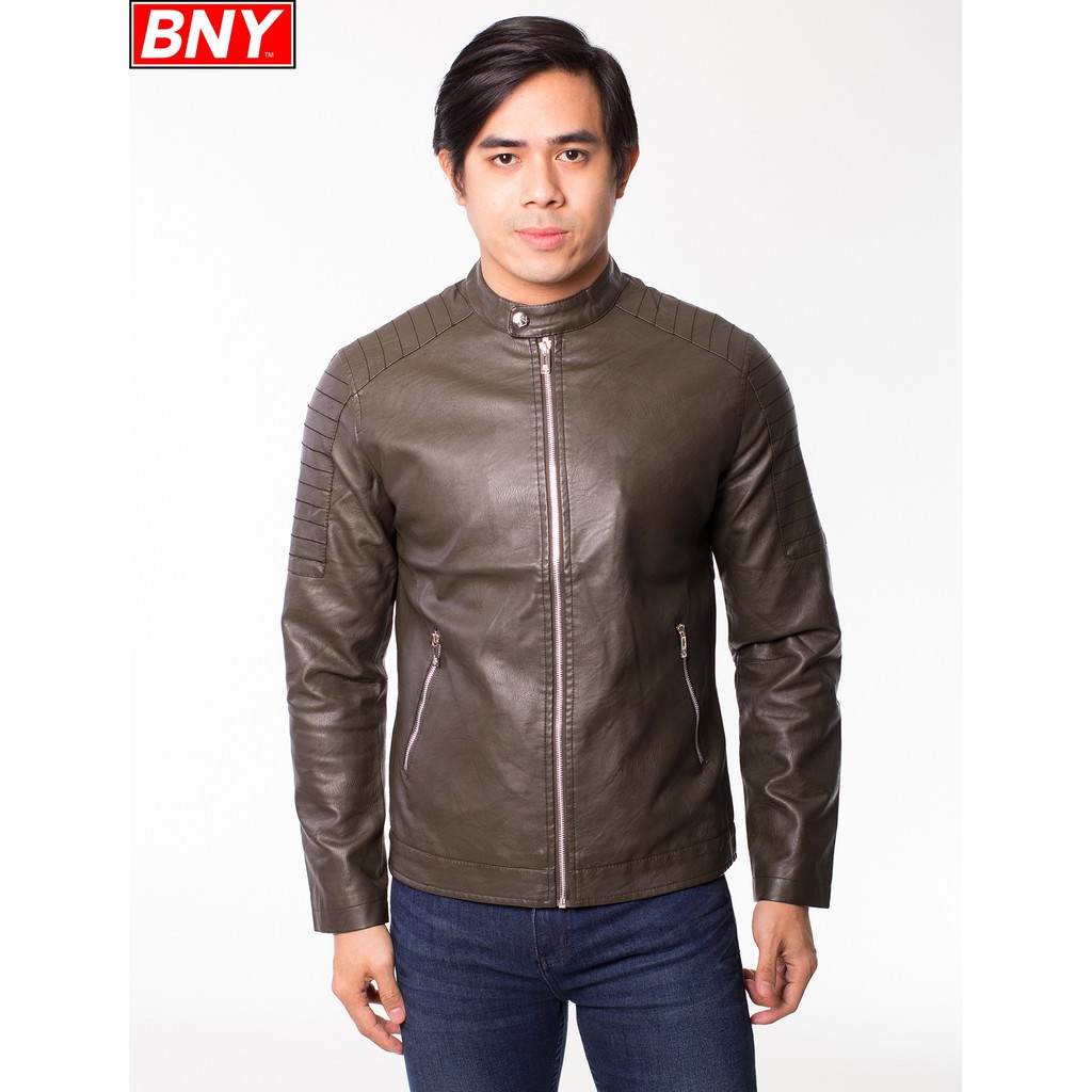 Bny Men S Leather Jacket Shopee Philippines