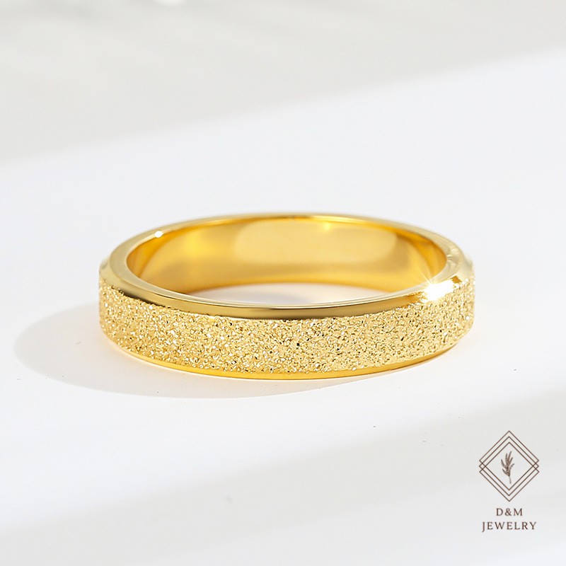 D M Jewelry 18k Gold Ring Wedding Couple Ring Matte Stainless Steel Ring For Women 1pcs Ring Shopee Philippines