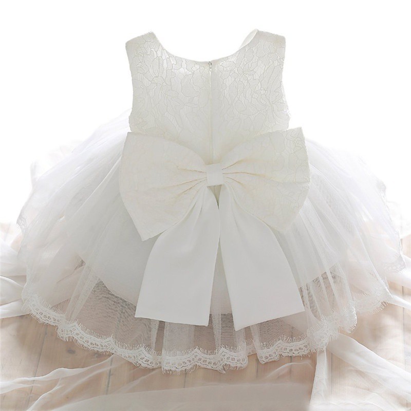 newborn baby girl white dress