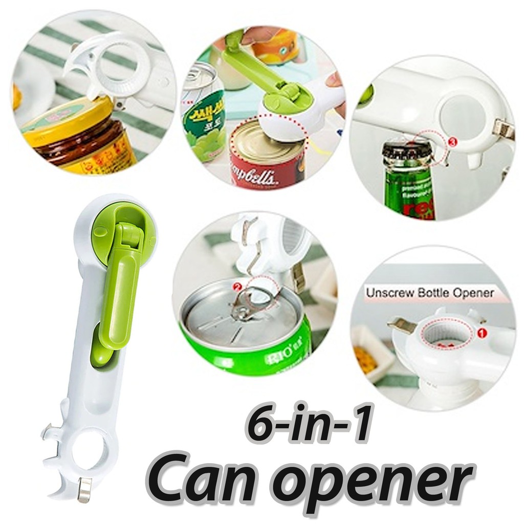 6-in-1 can opener Safe/Comfortable/Easy | Shopee Philippines