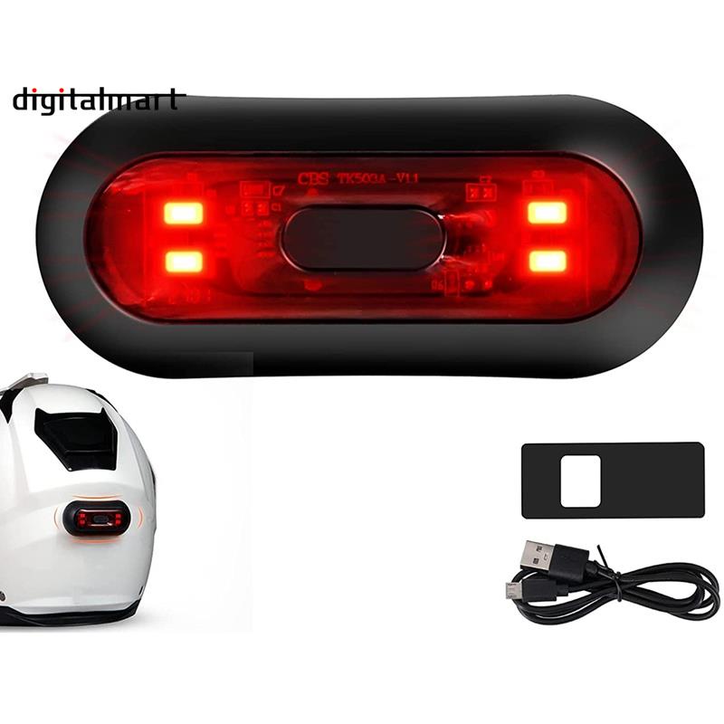 LED Helmet Light,Motorcycle Helmet Brake Light Rechargeable Bike Rear