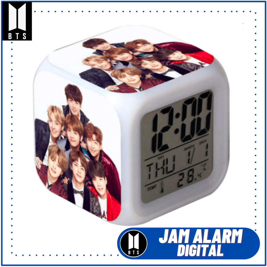 Bts Kpop Bangtan Boys BT21 BTS Army Colorful Led Color Alarm Clock Led