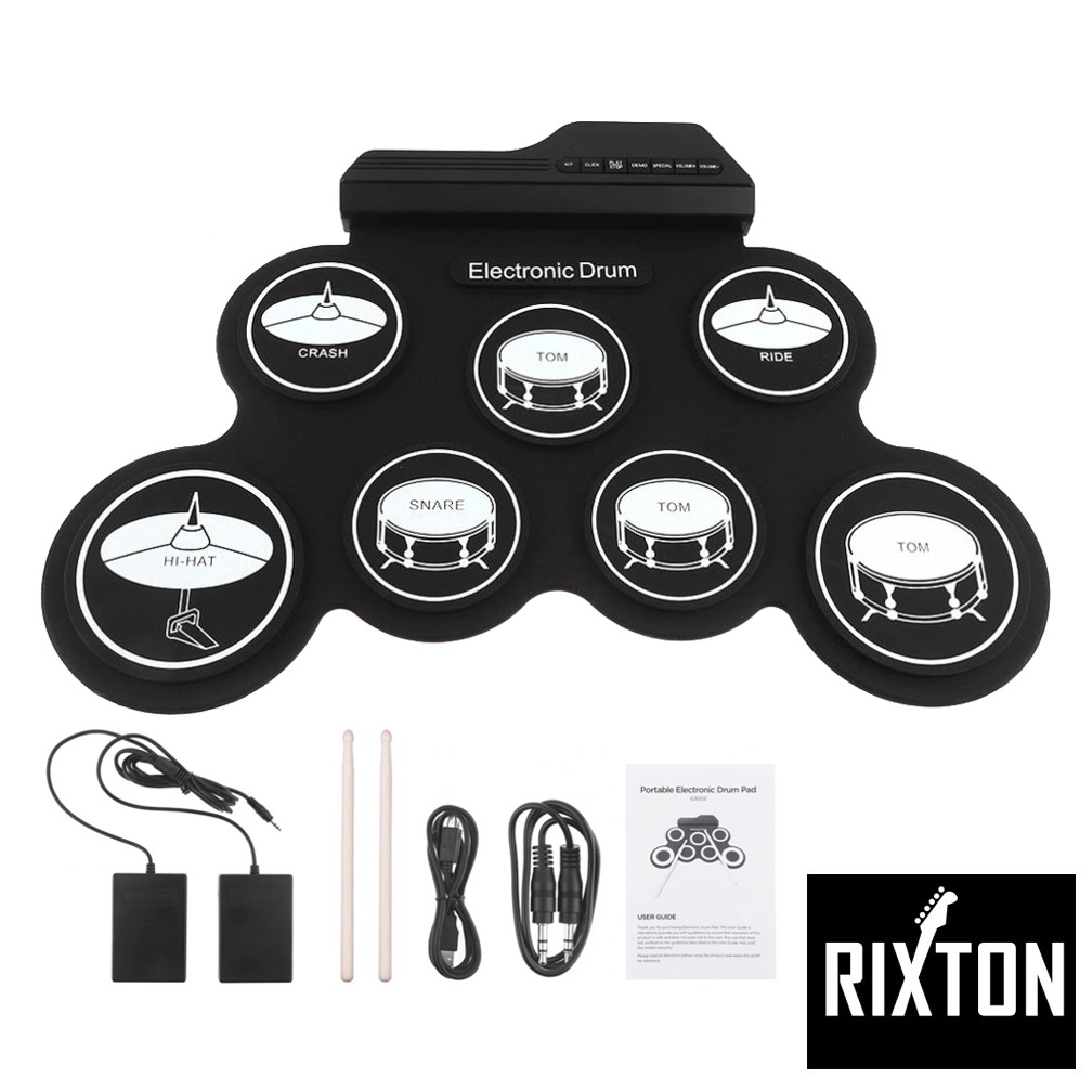 Rixton Portable Digital Drum Set Silicone Electric Drum Kit with