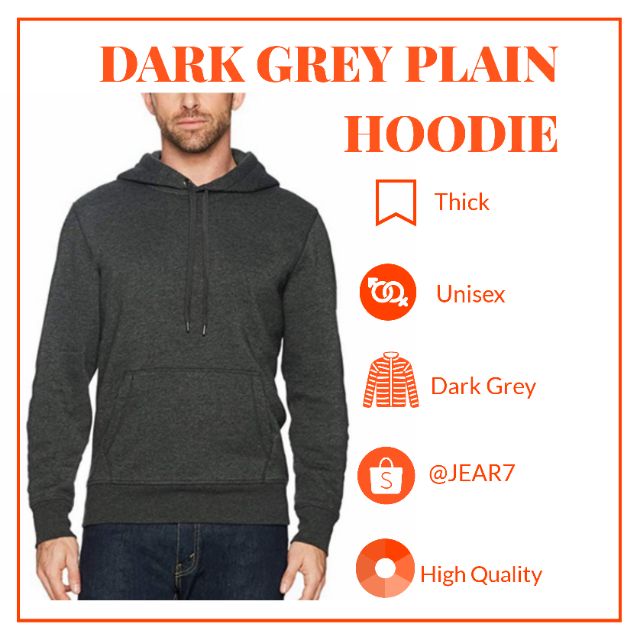 plain dark grey hoodie