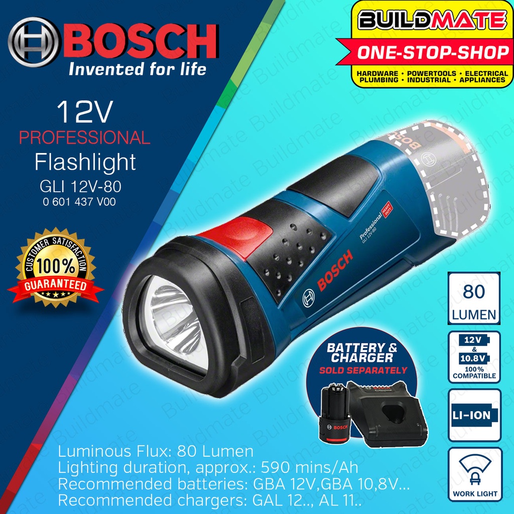 BOSCH Professional Flashlight Bare Tool GLI 12V80 BLC 0601437V00 100 ORIGINAL / AUTHENTIC BLC