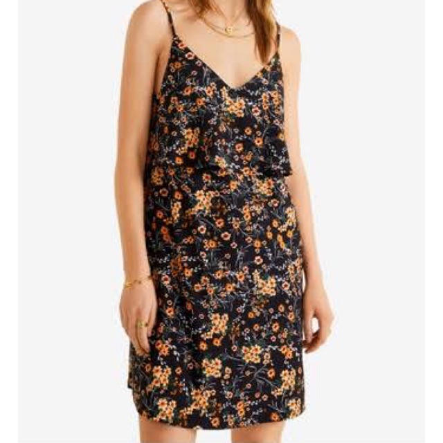 mango black floral dress