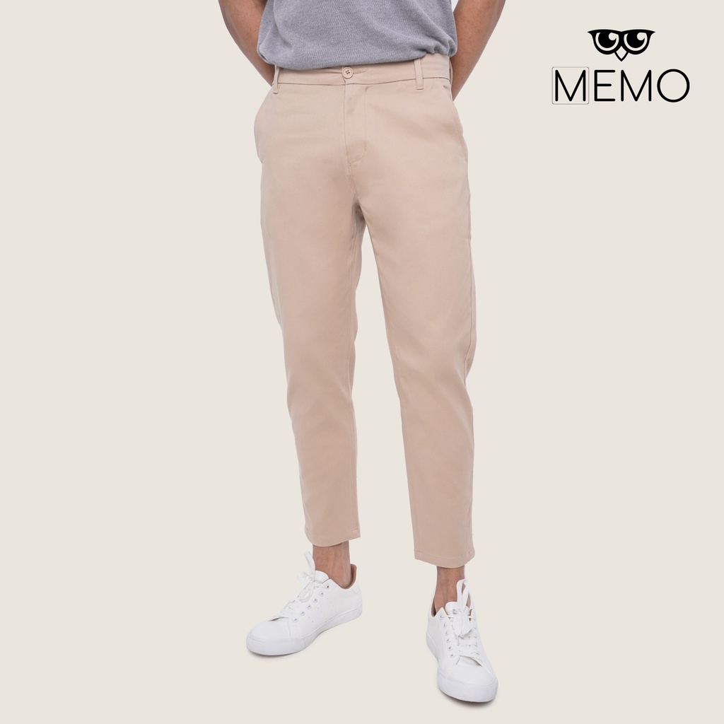Memo Super Skinny Trousers With Owl Embroidery For Men (Khaki/Navy Blue