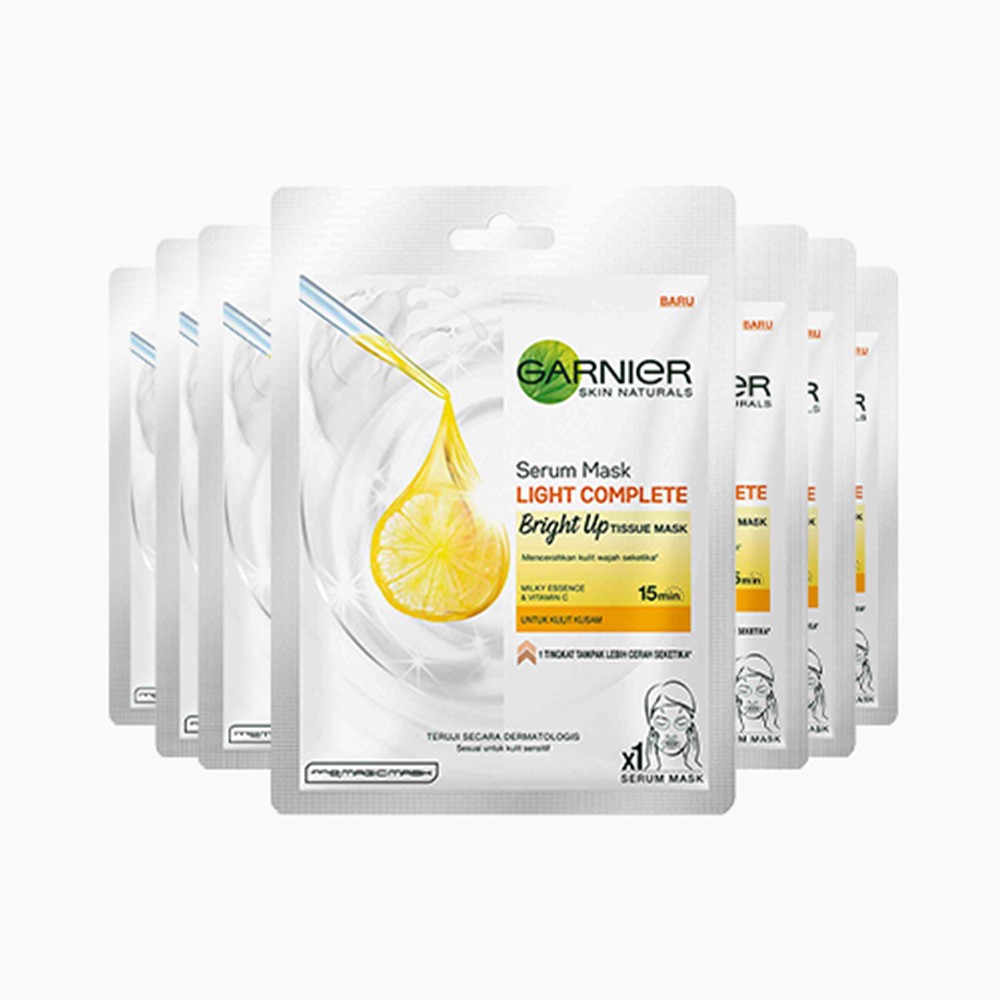 Garnier Bright Up Serum Face Mask For 1 Tone Fairer Skin Set of 7