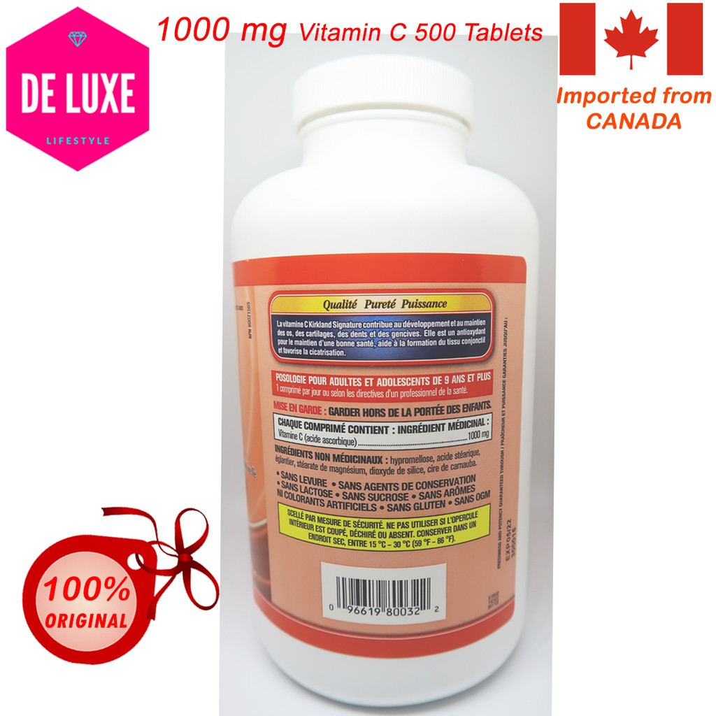Authentic Kirkland Vitamin C 1000mg 500 Tablets With Rose Hips Citrus Bioflavonoid From Canada Shopee Philippines