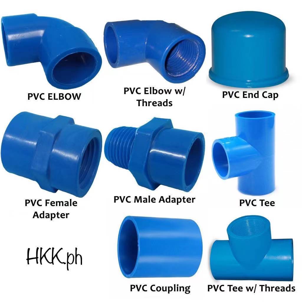 PVC Blue Pipe Fittings 1 2 Elbow Tee Coupling Female Adapter Male 