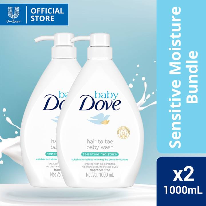 [BUNDLE OF 2] Baby Dove Hair to Toe Wash Sensitive Moisture 1L Shopee