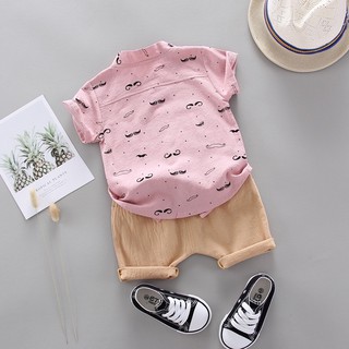 Mustache Terno shirts and radom color na shorts for baby boys 0-4yrs #6