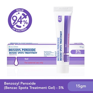 Benzac Spots Treatment Gel 5% 15gm [Anti-Acne / Benzoyl Peroxide / Keratolytic]
