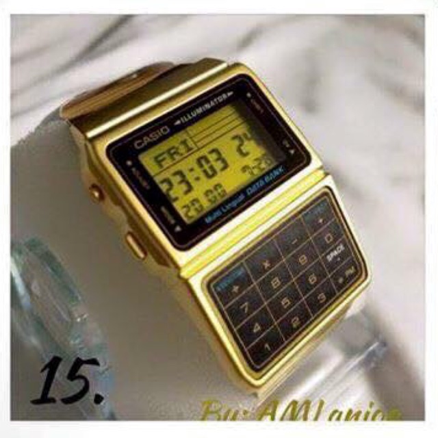 gold calculator watch