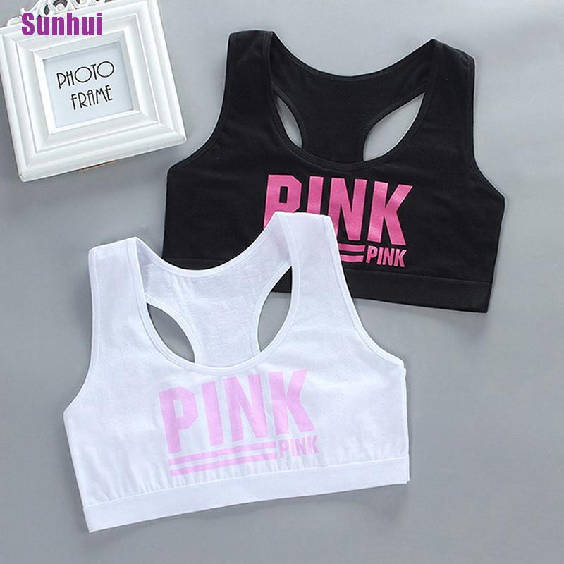 kids white sports bra