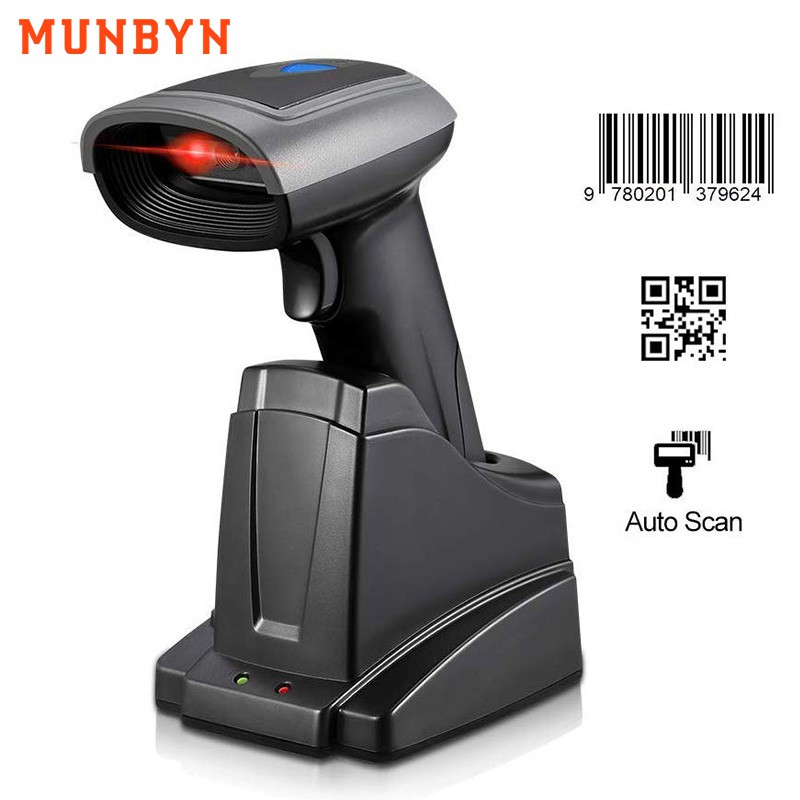 MUNBYN Barcode Scanner Bluetooth 2D QR code Reader 3 in 1 Handheld
