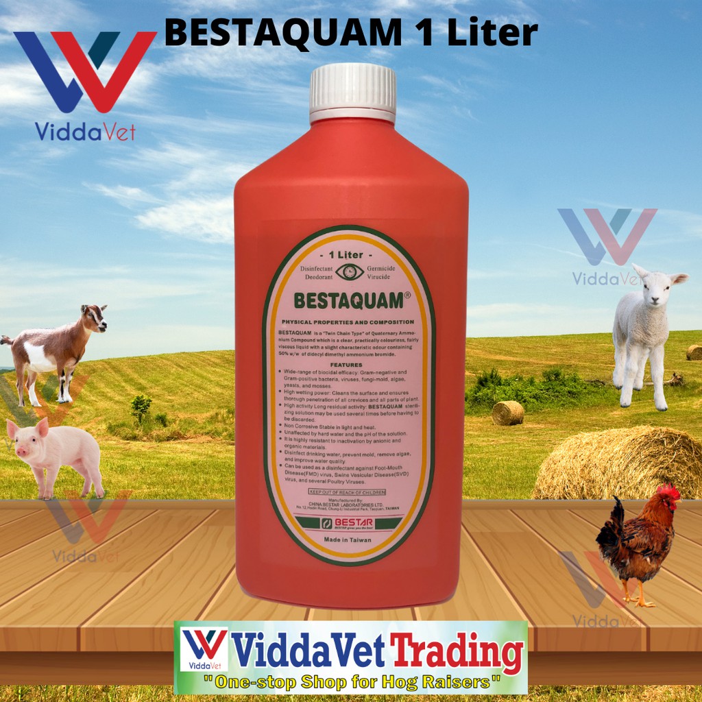Bestaquam 1 liter Safe Disinfectant for animals livestock pets Shopee