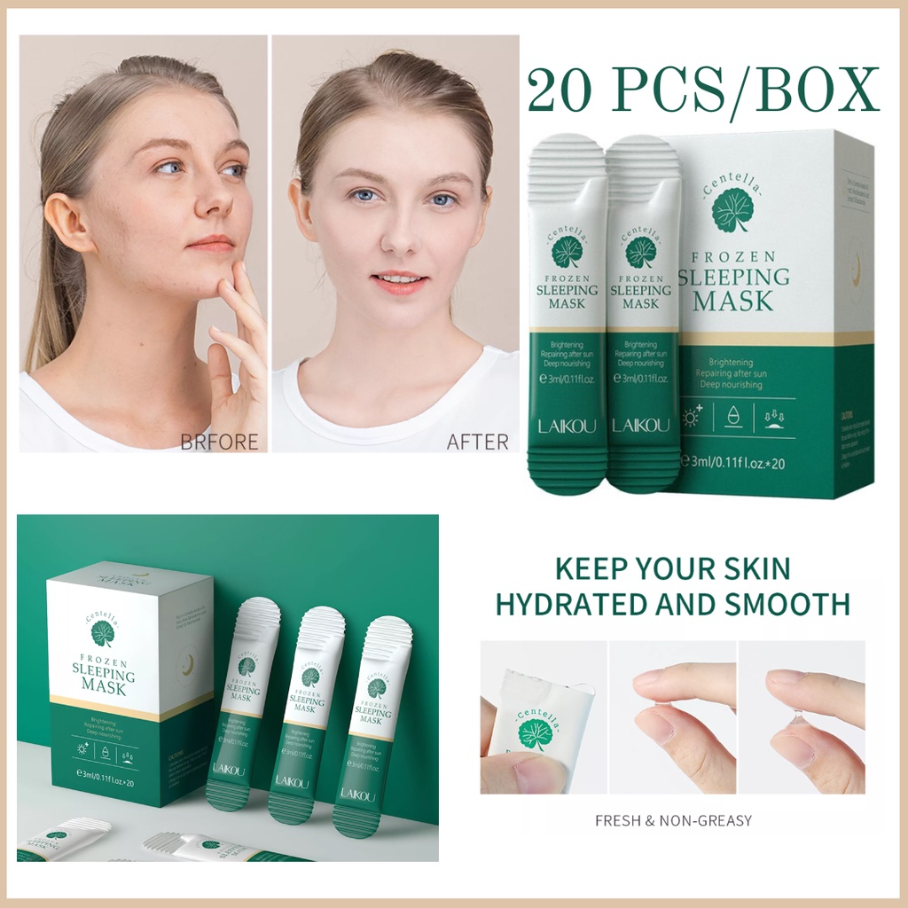 20PCS/BOX Centella Sleeping Mask Jelly Sleep Mask Firming Moisturizing