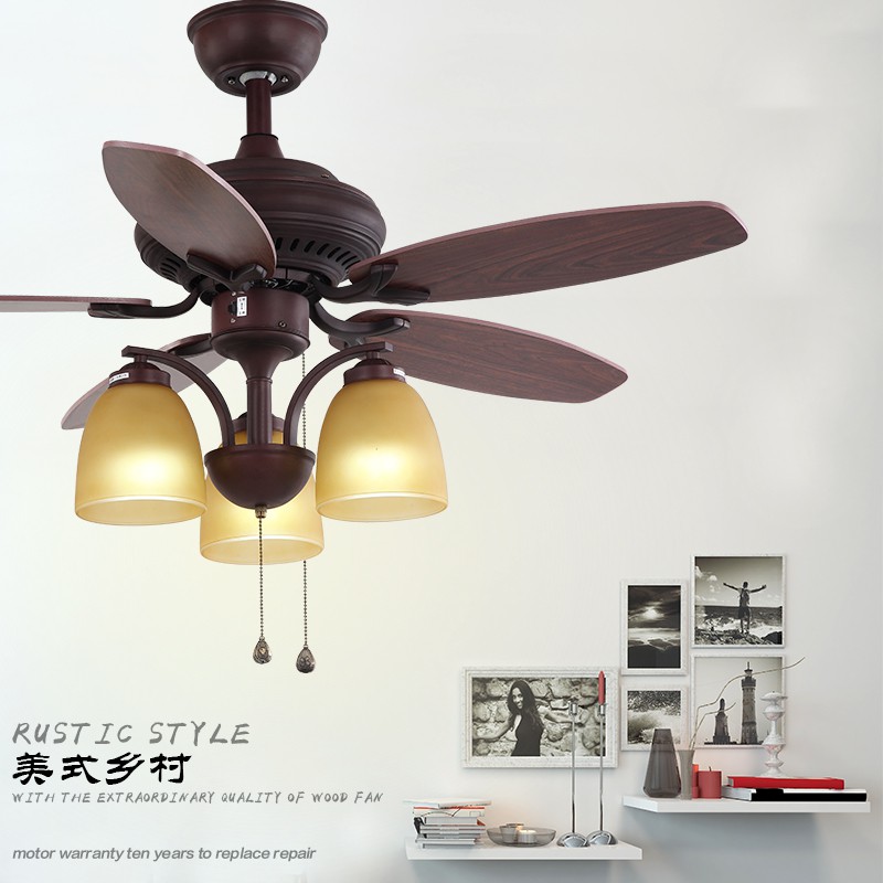 American Retro 40 Inch Fan Lamp Ceiling Fan Light Restaurant