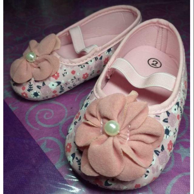 pink flower girl shoes