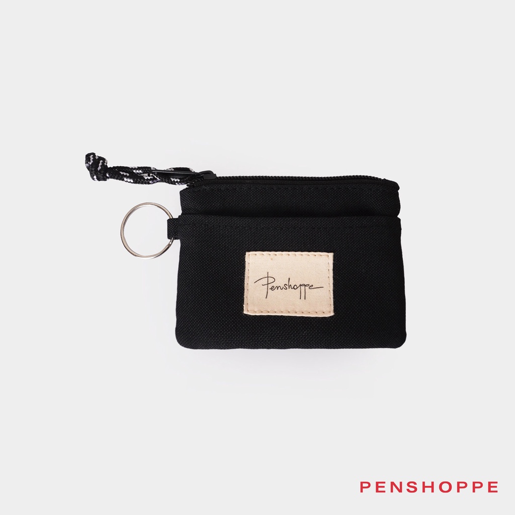 Coin Purse With Woven Label For Men (Black/Red) Shopee