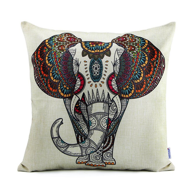 45 45cm Euro Square Flax Print Pattern Throw Pillow Covers E