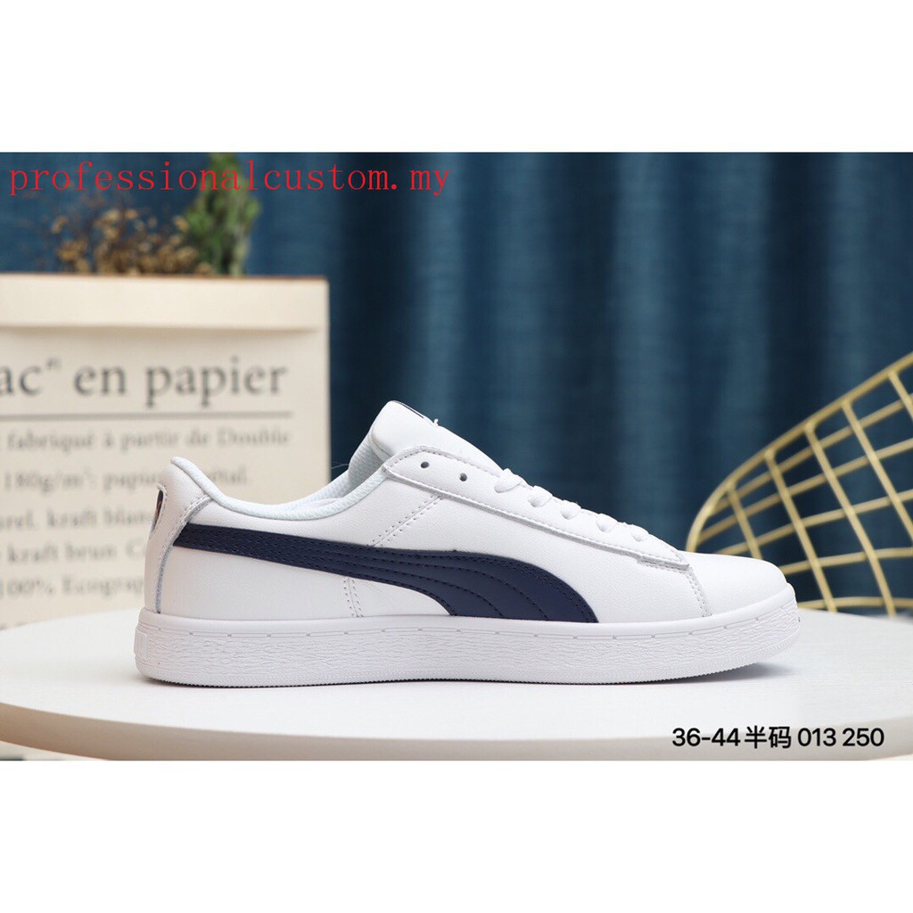 puma suede white blue