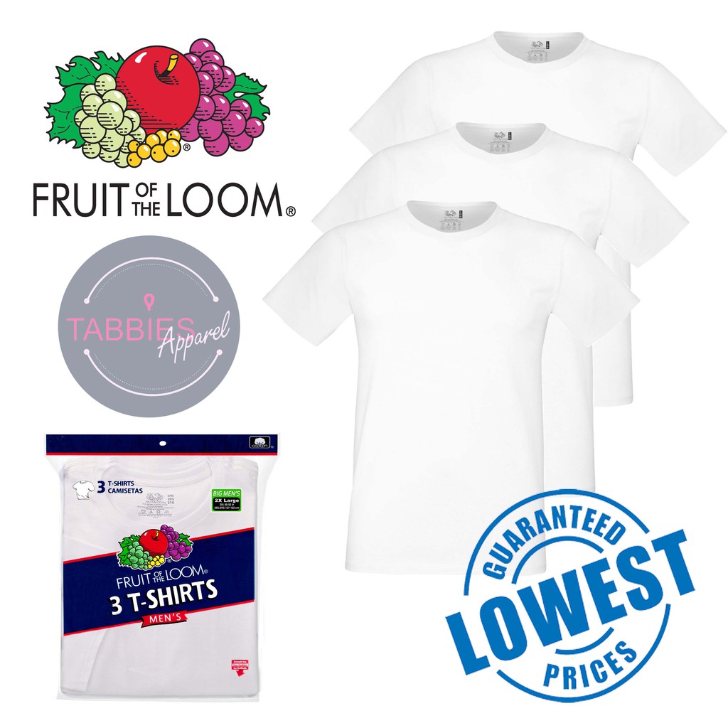 Fruit of the Loom 3 pcs Men White Tee’s Shopee Philippines