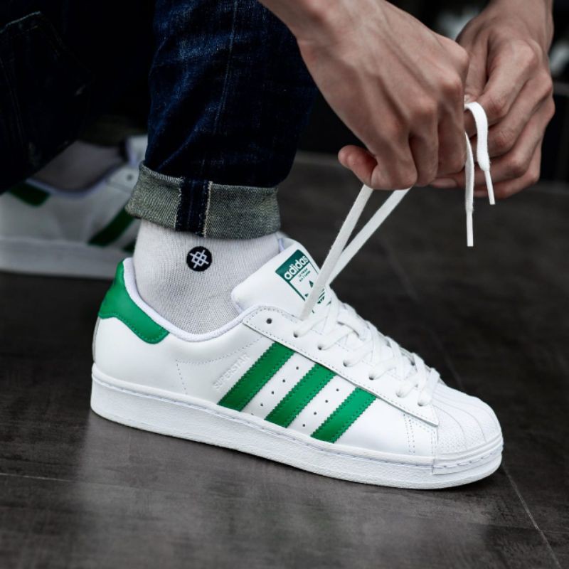 superstar white green