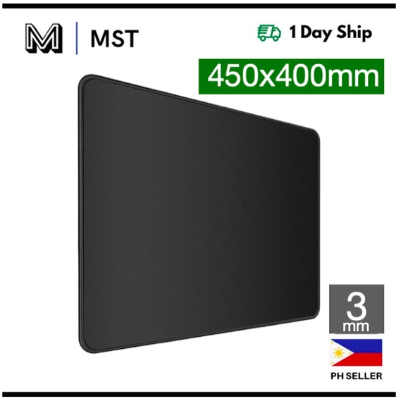 Large Black Gaming Mousepad 450x400 350x300 Mat 3mm with Premium ...