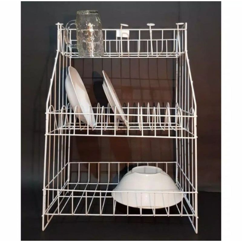 (Rpl 03) 3 Stacking Glass Plate Rack And Glass Rack Shopee Philippines