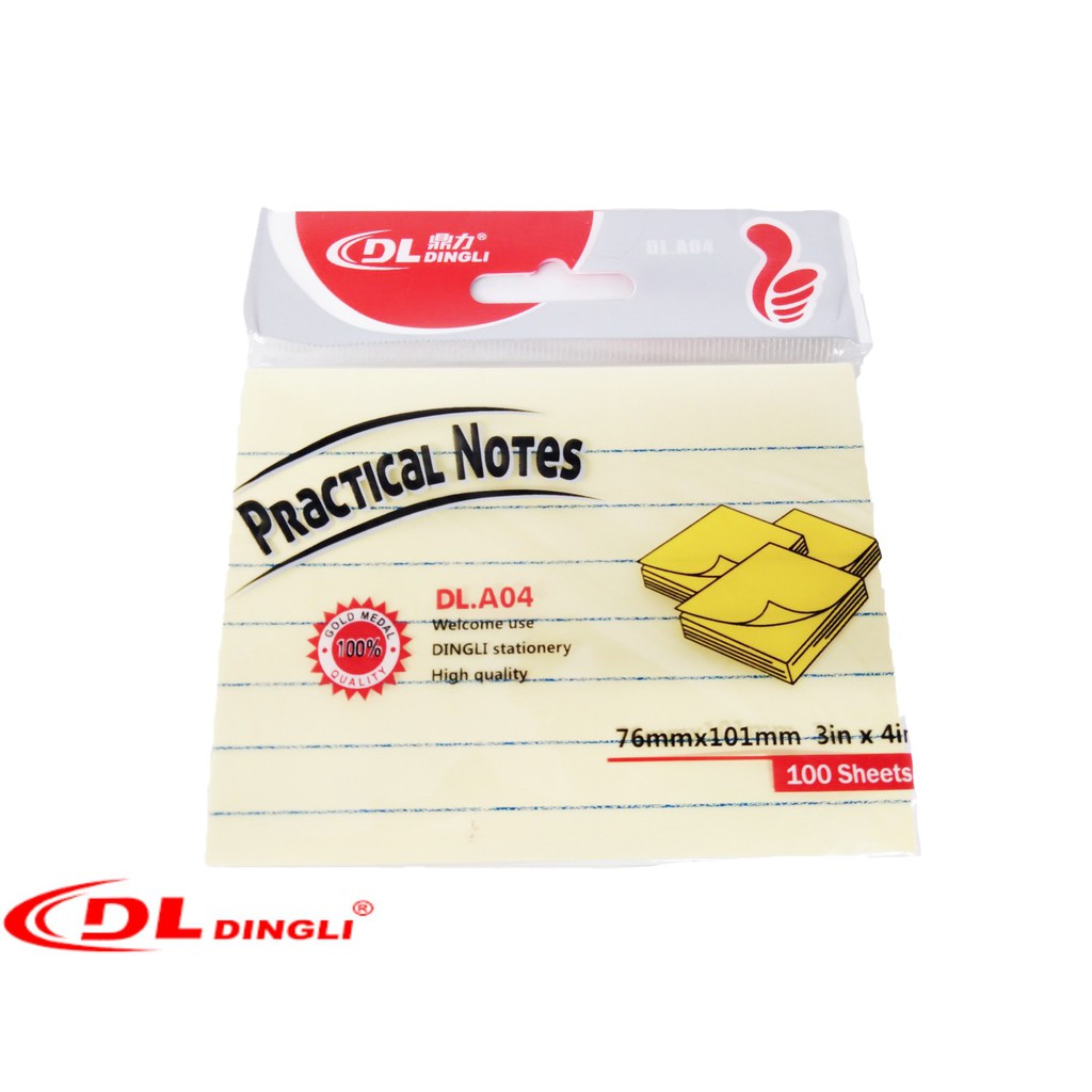 Dingli Stick Note Yellow With Line 100 Sheets/Pad 3 X 4 Inches (DLY-22) |  Shopee Philippines