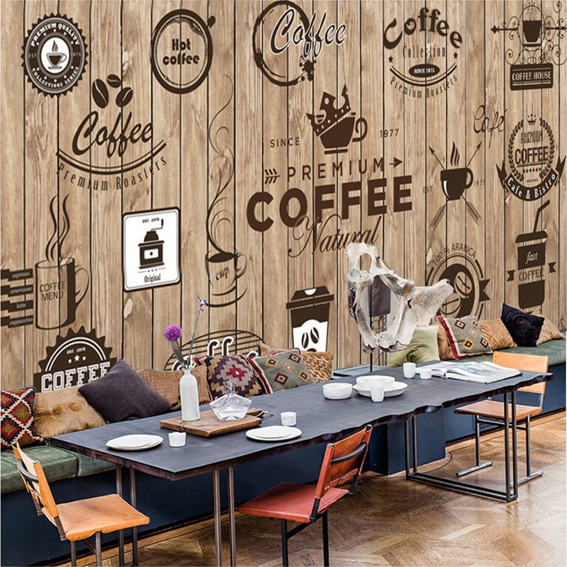 Custom Any Size 3D Wall Mural Wallpaper Retro Nostalgic Wood Grain Cafe  Mural Paintings Living Room | Shopee Philippines