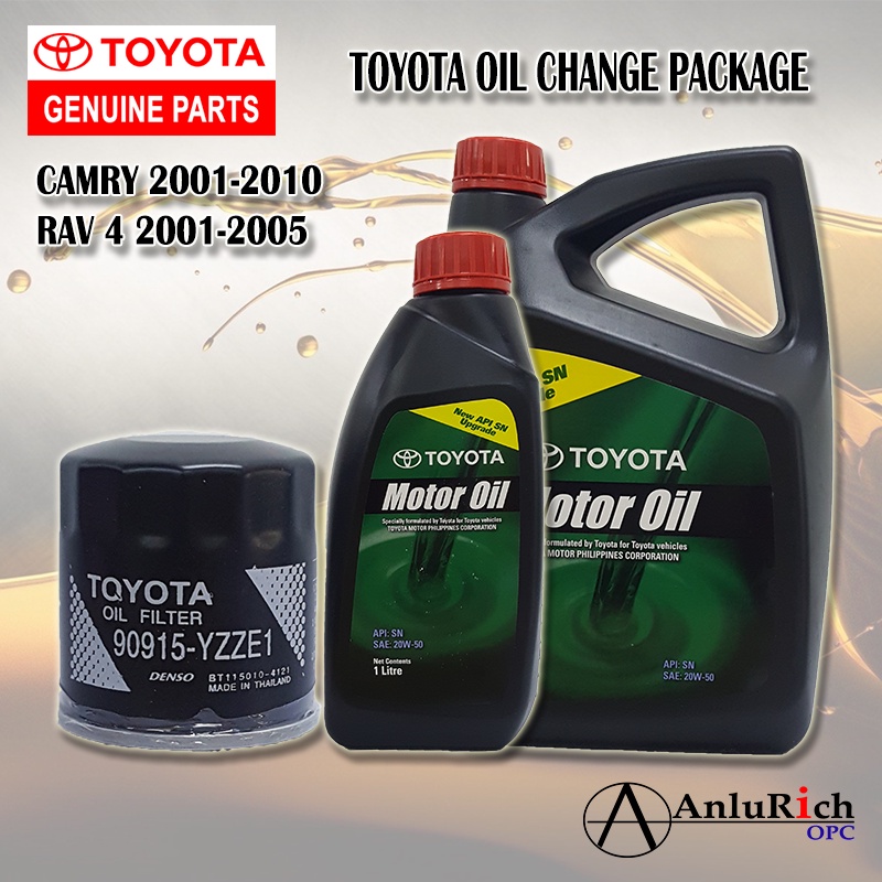 TOYOTA CAMRY 2001-2010/RAV 4 2001-2005 OIL CHANGE PACKAGE 5LTRS 20W-50 ...