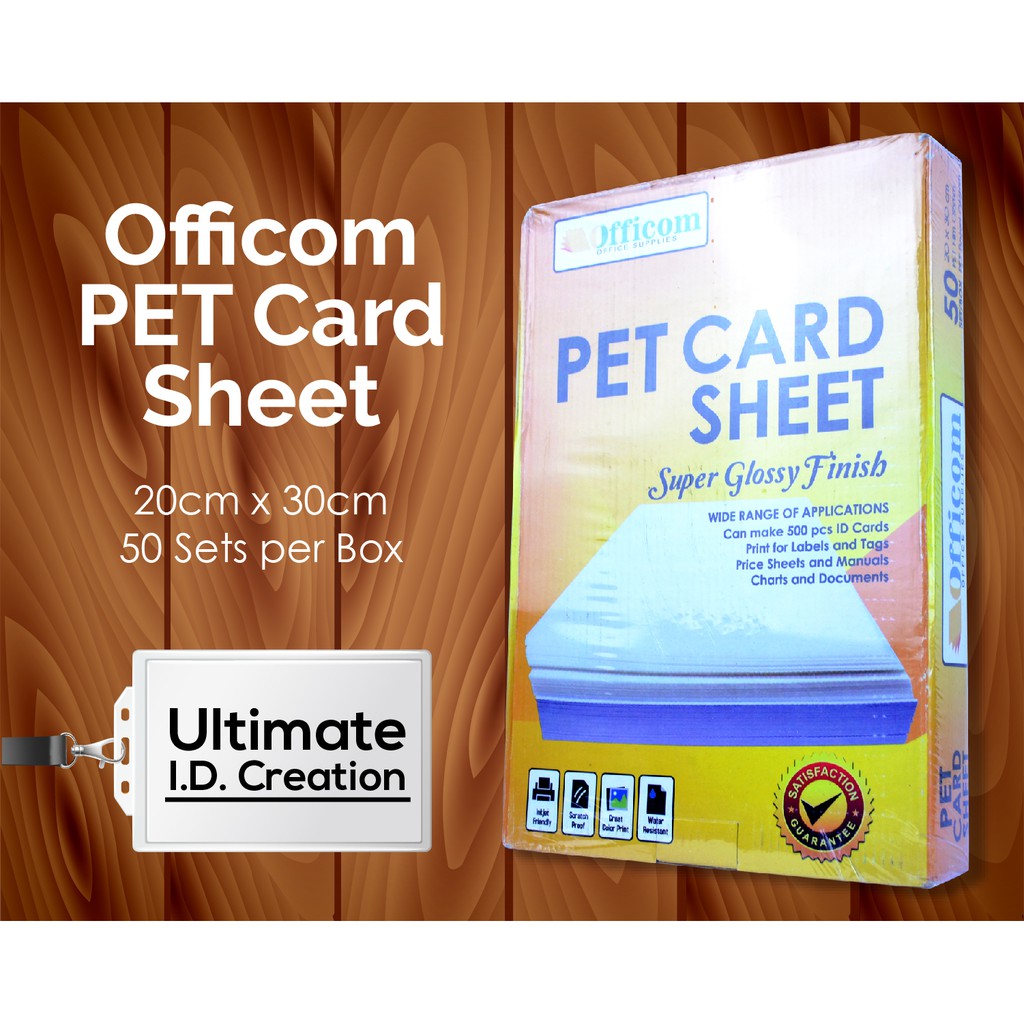 PET Card Sheet A4 Size Inkjet ID Sheets (50 Sets/Pack) Shopee
