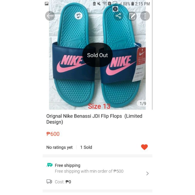 nike benassi jdi flip flops