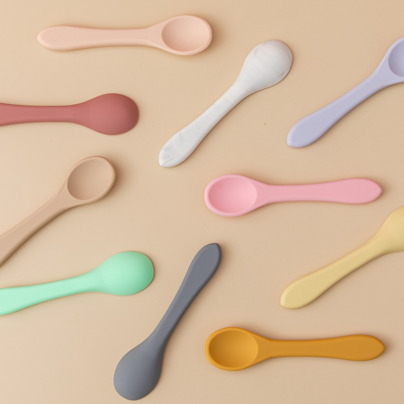 1 Pc Baby Silicone Spoon 100% Food Grade Material Baby Feeding Equipment Learning