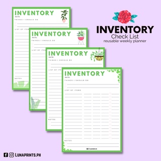 Reusable Aesthetic Inventory Desk Check List A4 Size (laminated 