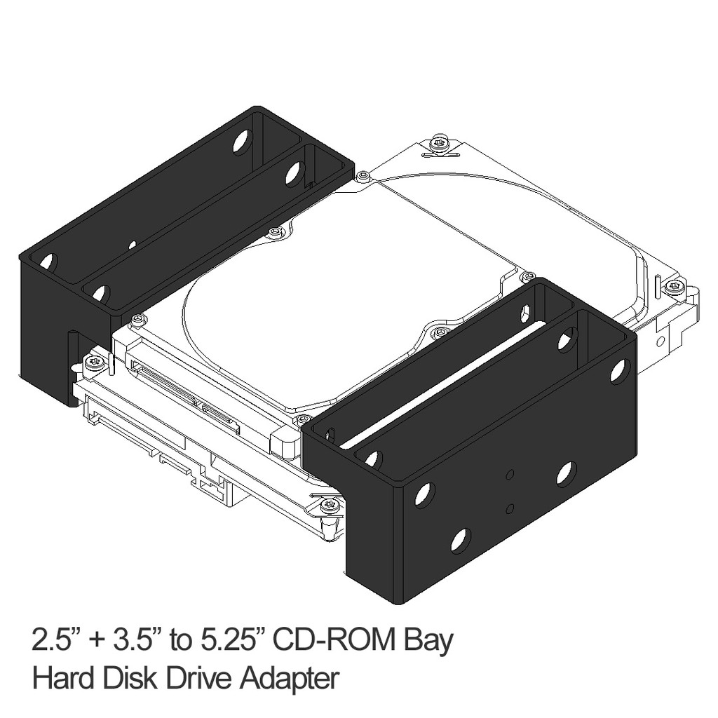 Pabile Bracket 2 5 3 5 Hdd To 5 25 Cdrom Bay Caddy Dock Adapter Mount Sff Hard Disk Drive Case Shopee Philippines