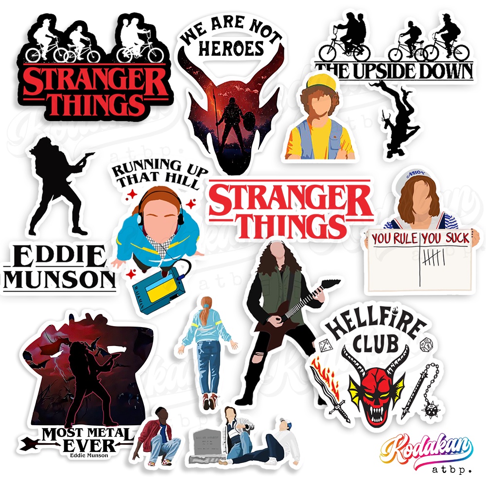 Stranger Things Vinyl Stickers Waterproof Laminated (Eddie, Max, Eleven ...