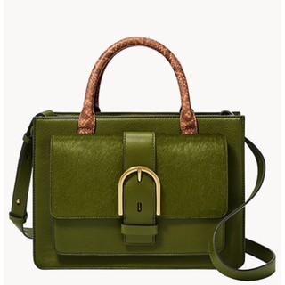 Fossil bag for women Wiley Satchel Eco Leather Green Olive