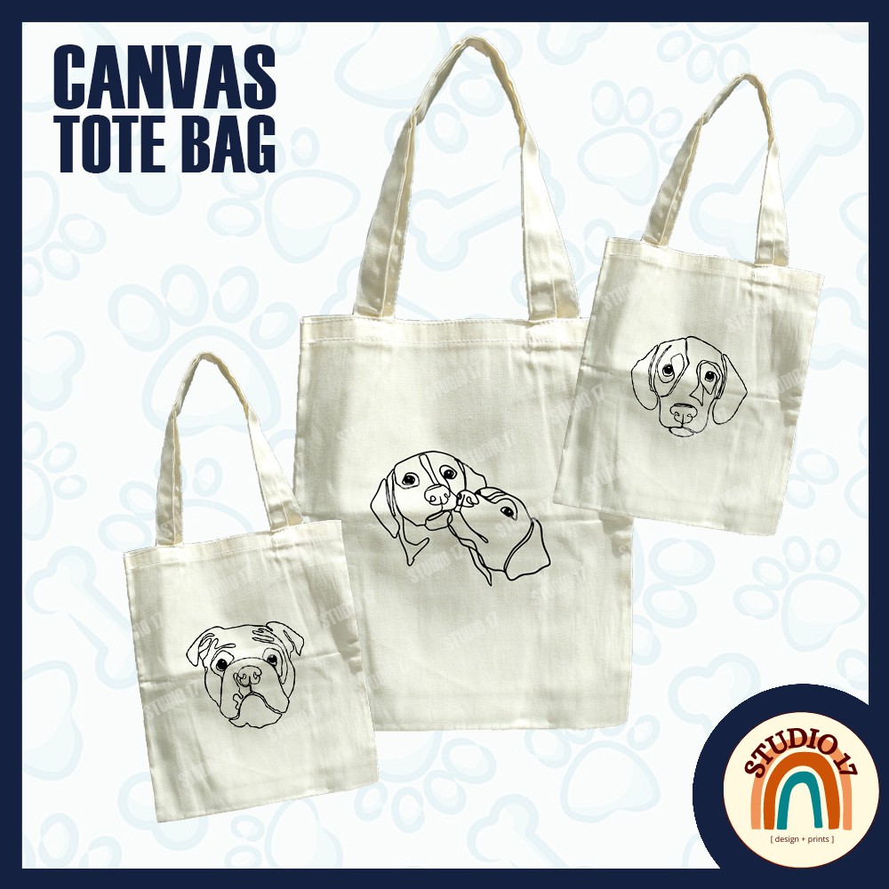 Minimalist Dog design Canvas Tote Bag | Shopee Philippines